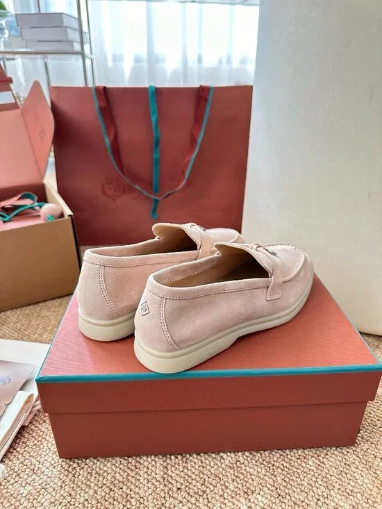 Loro Piana Suede Loafers with Charm Decor - Elegant Comfort - Picture 5 of 8